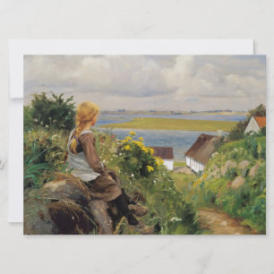 Meisje Verloren In Gedachte Kaart