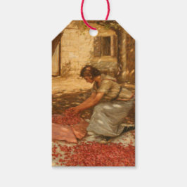 Meisje Verpakking Kersen in de Provence (Frankrijk Cadeaulabel