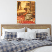 Meisje Verpakking Kersen in de Provence (Frankrijk Canvas Afdruk (Insitu (Slaapkamer))