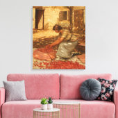 Meisje Verpakking Kersen in de Provence (Frankrijk Canvas Afdruk (Insitu (Woonkamer))