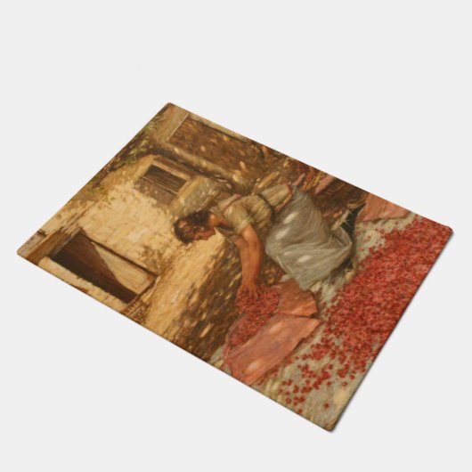 Meisje Verpakking Kersen in de Provence (Frankrijk Deurmat (Schuin)