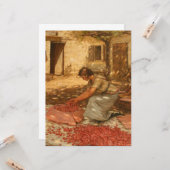 Meisje Verpakking Kersen in de Provence (Frankrijk Kaart (Voorkant / Achterkant in situ)