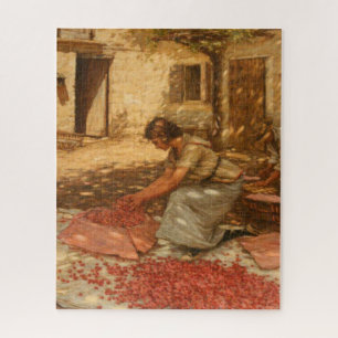 Meisje Verpakking Kersen in de Provence (Frankrijk Legpuzzel