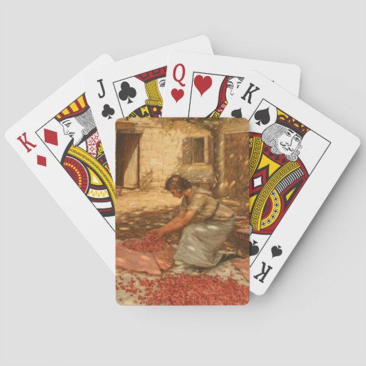 Meisje Verpakking Kersen in de Provence (Frankrijk Pokerkaarten (Achterkant)