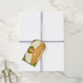  meisje verrassing pop omhoog in kersttaart cadeaulabel (Met Touw)