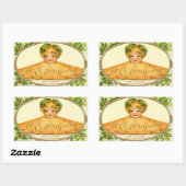 meisje verrassing pop omhoog in kersttaart rechthoekige sticker (Vel)