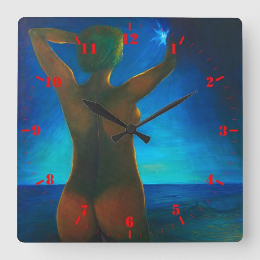 Meisje Vierkante Klok (Voorkant)