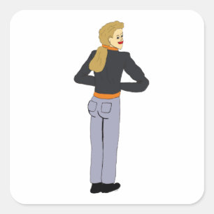 meisje vierkante sticker