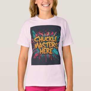 Meisje vindt het leuk om een grinnikmeester T-shir T-shirt