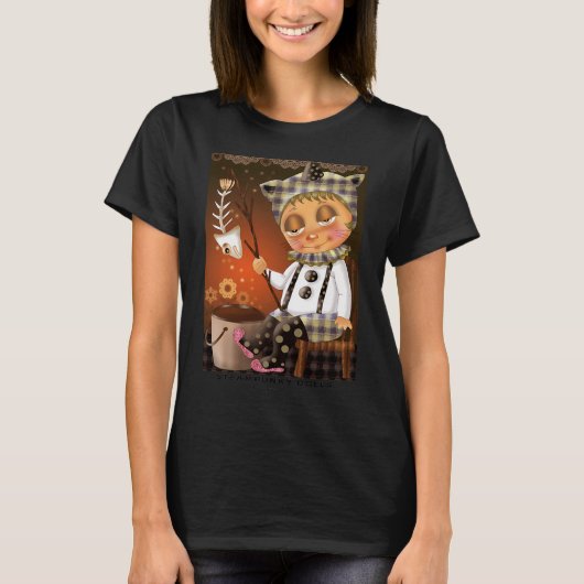 Meisje vist op de maan t-shirt (Voorkant)