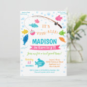 Meisje Vist op zaterdag Uitnodigingen 2e 3e 4e (Staand voorkant)