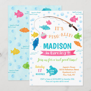 Meisje Vist op zaterdag Uitnodigingen 2e 3e 4e