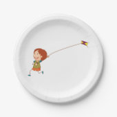 Meisje vliegt een Bord op vliegpapier (Voorkant)
