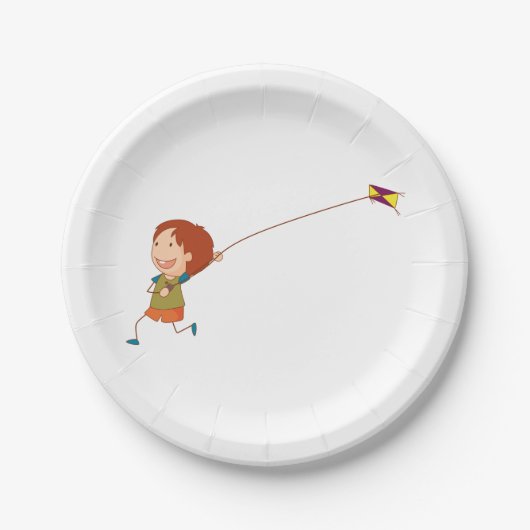 Meisje vliegt een Bord op vliegpapier (Voorkant)