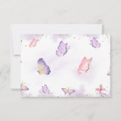 Meisje vlinder Baby shower dank u kaart (Achterkant)