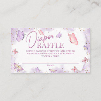 Meisje Vlinder Baby shower Luier Raffle Plaatskaartje