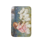 Meisje voeden de konijnen (door Frederick Morgan) Badmat (Voorkant Verticaal)