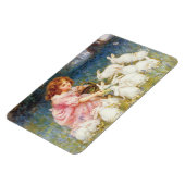 Meisje voeden de konijnen (door Frederick Morgan) Magneet (Linkerzijde)