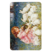 Meisje voeden de konijnen (door Frederick Morgan) Magneet (Verticaal)