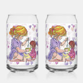 Meisje Voeden Doll Soda Glas (Achterkant)