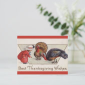 meisje voeden kalkoenen Thanksgiving Briefkaart (Staand voorkant)