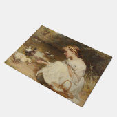 Meisje Voedende Eenden (door Frederick Morgan) Deurmat (Schuin)
