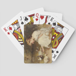 Meisje Voedende Eenden (door Frederick Morgan) Pokerkaarten