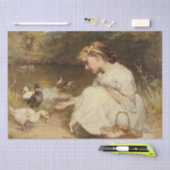Meisje Voedende Eenden (door Frederick Morgan) Tissuepapier (Craft)