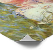 Meisje voert witte konijnen poster (Hoek)