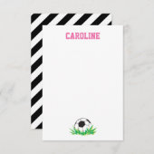 Meisje Voetbal Dank u briefpapier notitiekaarten (Voorkant / Achterkant)
