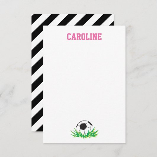 Meisje Voetbal Dank u briefpapier notitiekaarten (Voorkant / Achterkant)