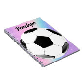 Meisje Voetbal Pastel Sterren Gepersonaliseerde Na Notitieboek (Rechterzijde)