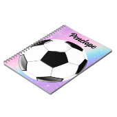 Meisje Voetbal Pastel Sterren Gepersonaliseerde Na Notitieboek (Linkerzijde)