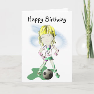 Meisje Voetbal Speler Kunst Kaart