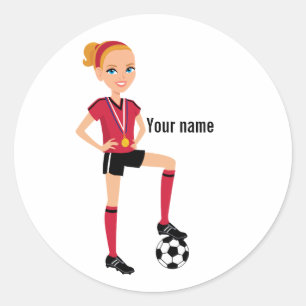 Meisje Voetbal Speler Sticker