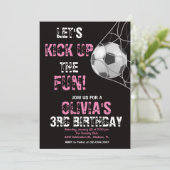 Meisje Voetbal Sport Spel Verjaardagsfeest Kaart (Staand voorkant)