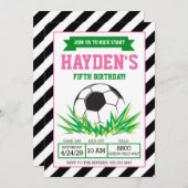 Meisje Voetbal Verjaardag Party Uitnodiging (Voorkant / Achterkant)