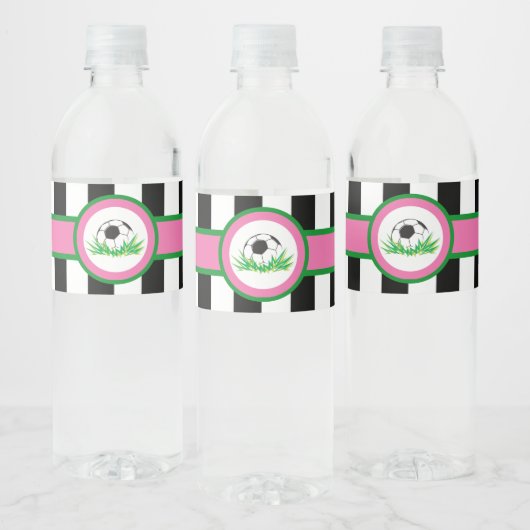Meisje Voetbal Verjaardag Water Fles Labels Waterfles Etiket (Flessen)
