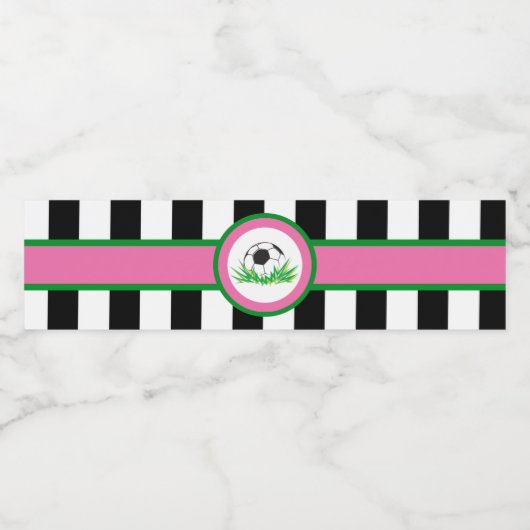 Meisje Voetbal Verjaardag Water Fles Labels Waterfles Etiket (Enkel label)