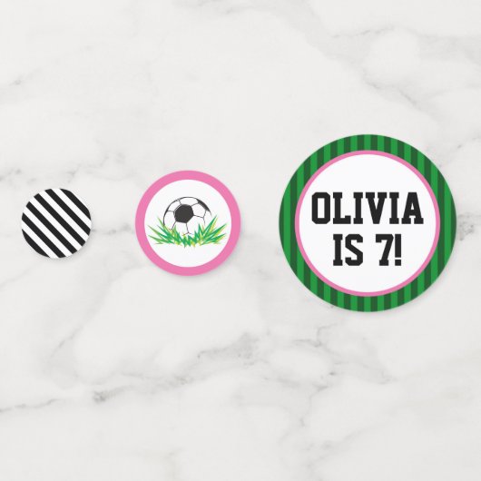 Meisje Voetbal Verjaardagsfeest Confetti (Achterkanten)