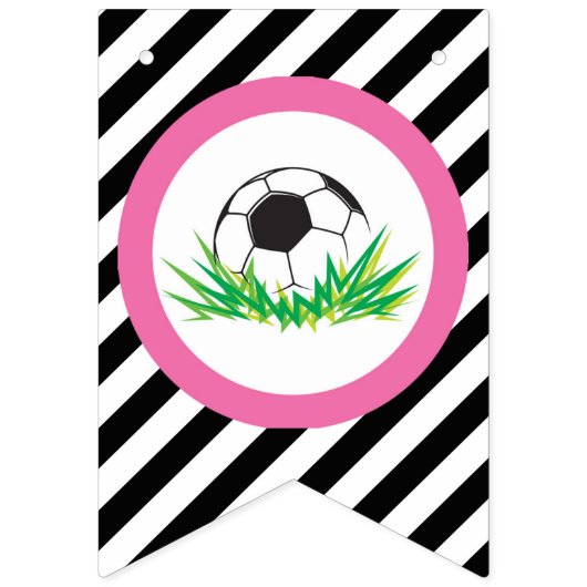 Meisje Voetbal Verjaardagsfeestje Pennant Banner (Eerste vlag)