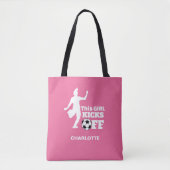 Meisje Voetbalspeler Persoonlijke afbeelding Tote Bag (Voorkant)