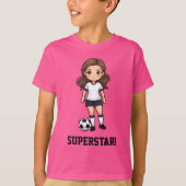 Meisje Voetbalspeler T-shirt (Voorkant)