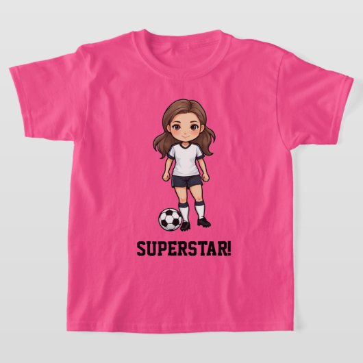 Meisje Voetbalspeler T-shirt (Laagn)