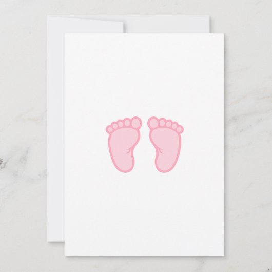 Meisje Voeten Eerste keer Oma Baby shower Kaart (Achterkant)