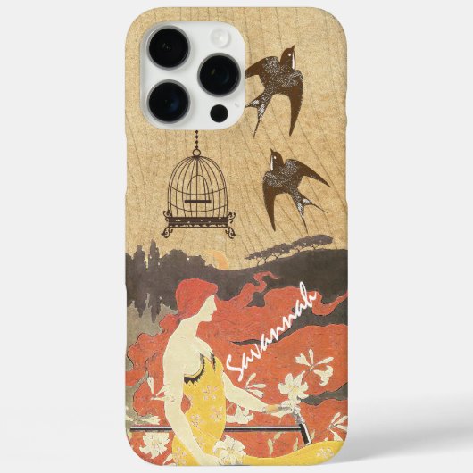  Meisje Vogels Vogelkooi Fiets Case-Mate iPhone Case (Achterkant)