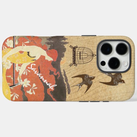  Meisje Vogels Vogelkooifiets Case-Mate iPhone Case (Achterkant (horizontaal))