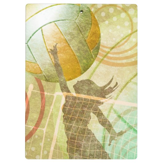 Meisje Volleybal Speler op het net Klembord (Achterkant)