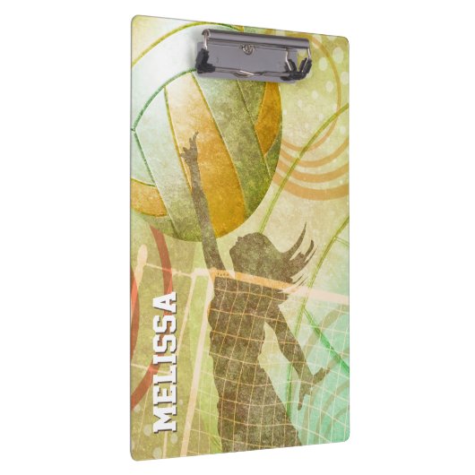 Meisje Volleybal Speler op het net Klembord (Rechts)