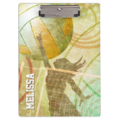 Meisje Volleybal Speler op het net Klembord (Voorkant)